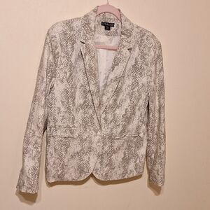 Vintage New York & Company Gray Snakeskin Blazer